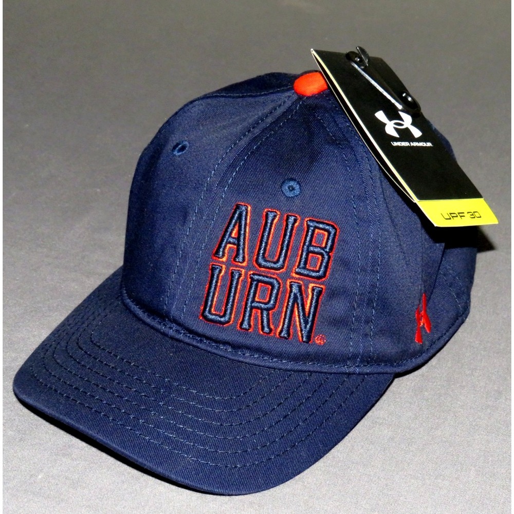 NEW! Under Armour UPF 30 Auburn Tigers Navy Blue Strap Back Hat Youth NWT!